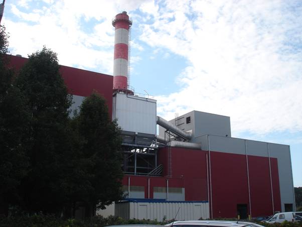 An domestic waste incinerator for non-recyclable waste. An example of clean waste treatment.